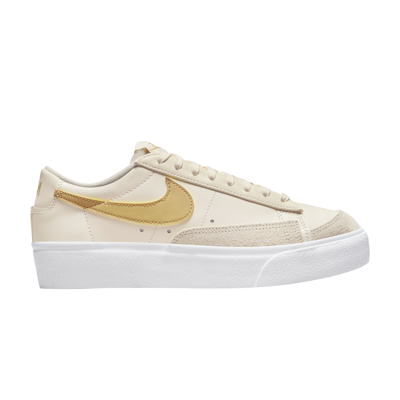 Pre-owned Nike Wmns Blazer Low Platform 'pale Ivory Saturn Gold' In Cream