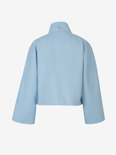 Shop Herno Wool Short Jacket In Blau Cel