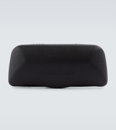 Balenciaga Hamptons Rectangular Sunglasses In Black-black-grey