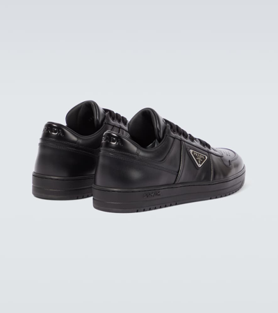 Prada Low Black Re-nylon And Leather Trainer In Schwarz