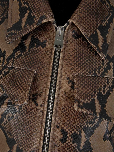 Shop Khaite Leather Bomber Jacket In Taupe