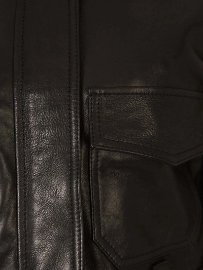 Shop Khaite Pockets Leather Jacket In Negre