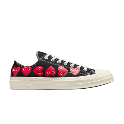 Pre-owned Converse Comme Des Garçons Play X Chuck 70 Low 'multi Heart - Black'