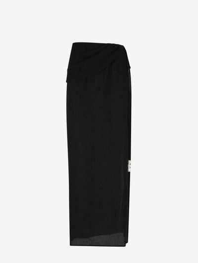 Shop Magda Butrym Slit Maxi Skirt In Negre