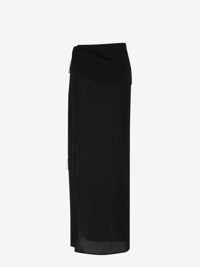 Shop Magda Butrym Slit Maxi Skirt In Negre