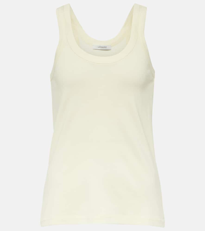 Lemaire Ribbed-knit Cotton Tank Top In Lemon Glaze