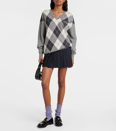 Miu Miu Socken Aus Kaschmir Und Wolle In Purple