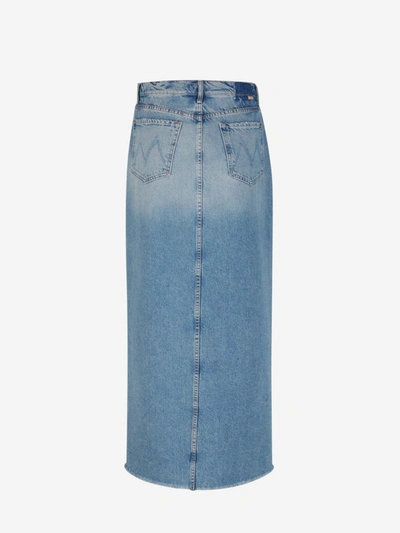 Shop Mother Maxi Denim Skirt In Blau Denim
