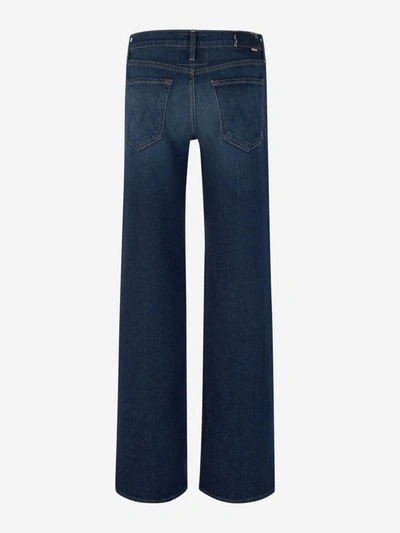 Shop Mother Straight Cotton Jeans In Blau Marí
