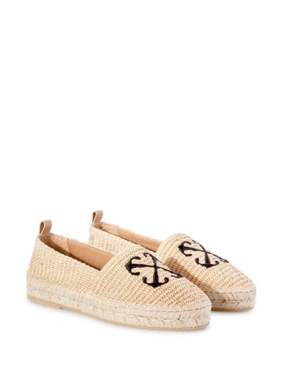 Shop Off-white Off White Flat Shoes In Beige