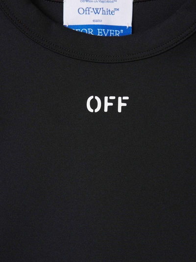 Shop Off-white Cropped Logo Top In Negre