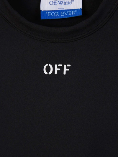 Shop Off-white Logo Mini Dress In Negre