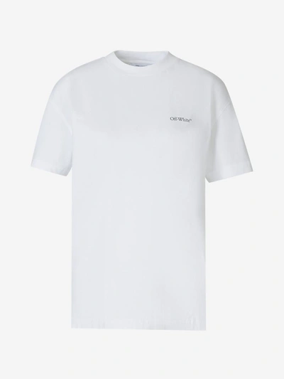 Shop Off-white Printed Cotton T-shirt In Blanc