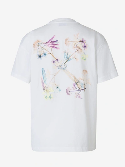 Shop Off-white Printed Cotton T-shirt In Blanc
