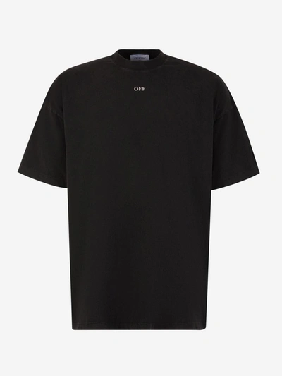 Shop Off-white Printed Cotton T-shirt In Marró Fosc