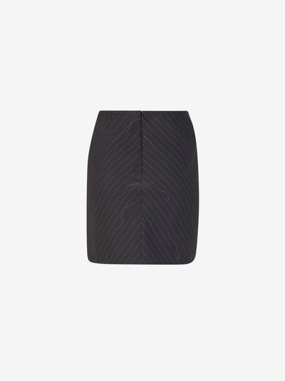 Shop Off-white Printed Mini Skirt In Gris Fosc