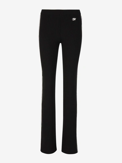 Off-white Wool-blend Outline Trousers In Negre