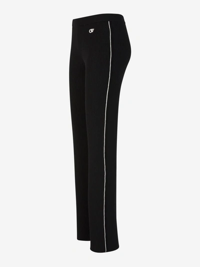 Off-white Wool-blend Outline Trousers In Negre