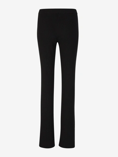 Off-white Wool-blend Outline Trousers In Negre