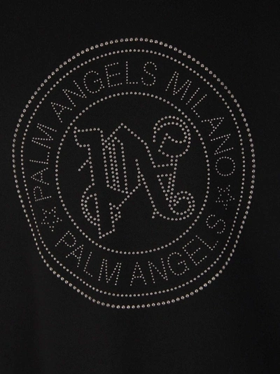 Shop Palm Angels Cotton Crewneck Sweatshirt In Negre
