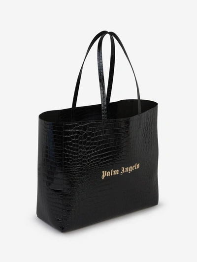 Shop Palm Angels Leather Tote Bag In Negre