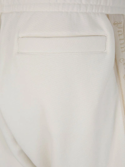 Shop Palm Angels Logo Cotton Bermuda Shorts In Blanc