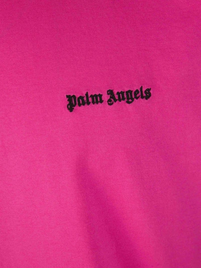 Shop Palm Angels Logo Cotton T-shirt In Rosa