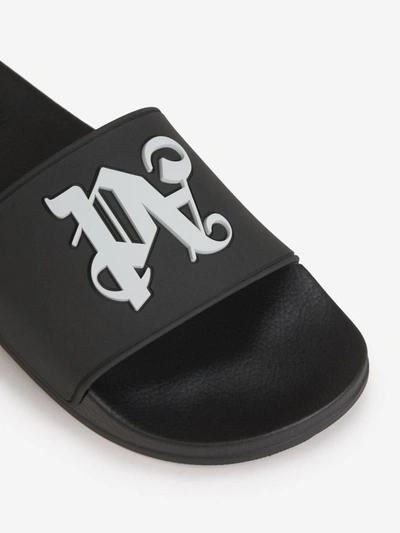 Shop Palm Angels Monogram Sandals In Negre