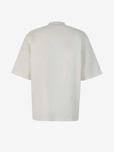 Shop Palm Angels Printed Cotton T-shirt In Beix