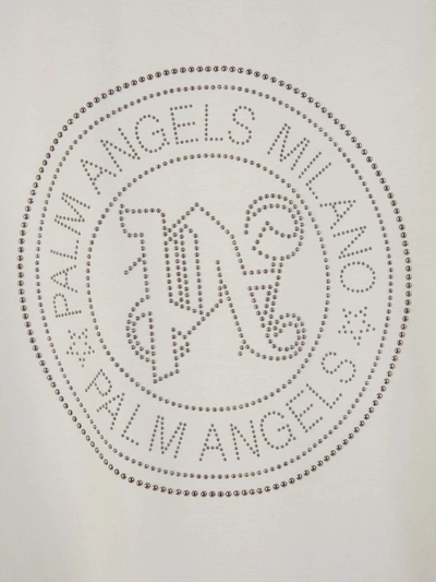 Shop Palm Angels Printed Cotton T-shirt In Beix