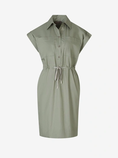 Shop Peserico Pockets Mini Dress In Verd Turquesa
