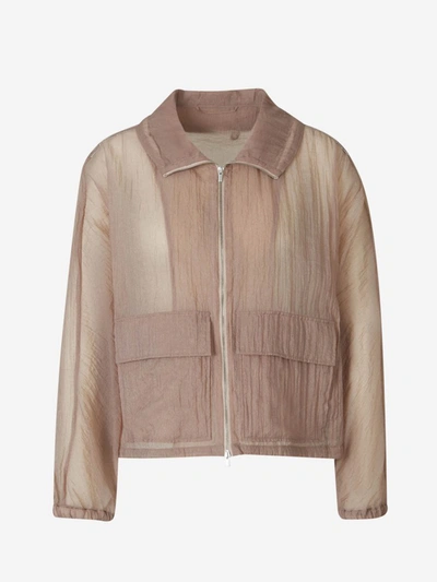 Shop Peserico Semi Transparent Jacket In Taupe