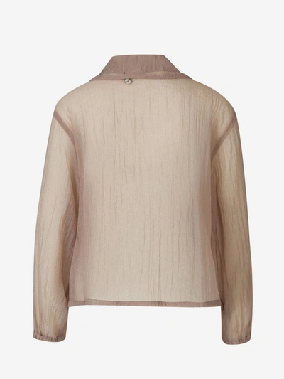 Shop Peserico Semi Transparent Jacket In Taupe