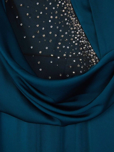 Shop Safiyaa Crystal Maxi Dress In Blau Cobalt
