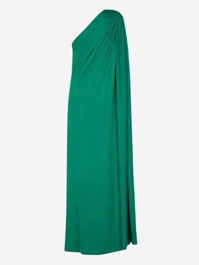Shop Safiyaa Maxi Asymmetrical Dress In Verd Fosc