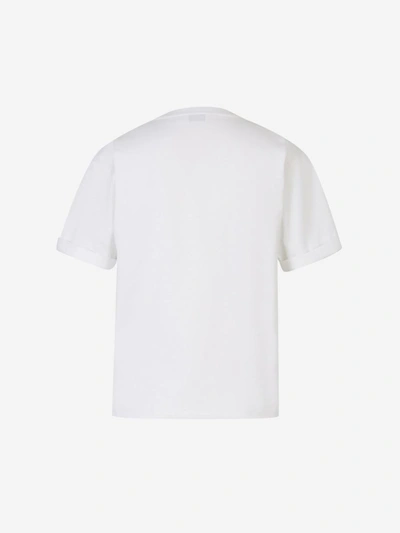 Shop Saint Laurent Logo Cotton T-shirt In Blanc