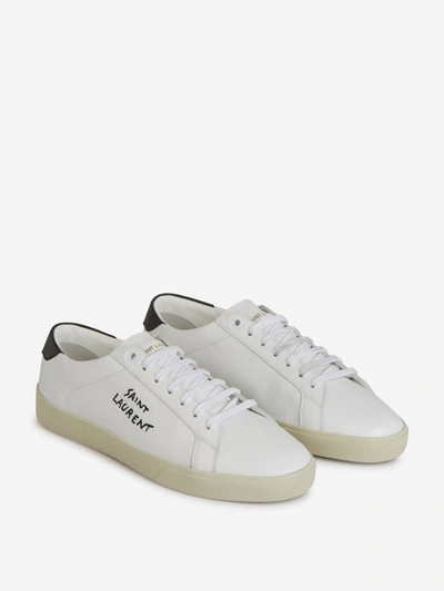Shop Saint Laurent Priscilla Leather Sneakers In Blanc