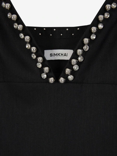 Shop Simkhai Crystal Mini Dress In Negre