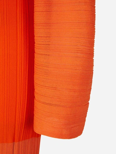 Shop Stella Mccartney Knit Midi Dress In Taronja