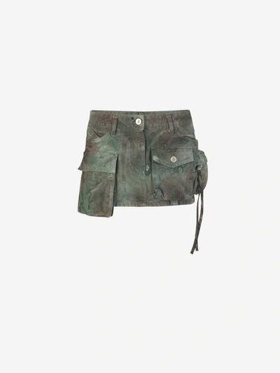 Shop Attico The  Camouflage Mini Skirt In Verd Jungla