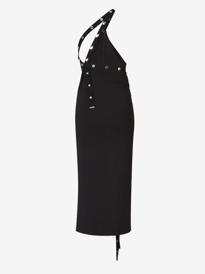 Shop Attico The  Buttons Midi Dress In Negre