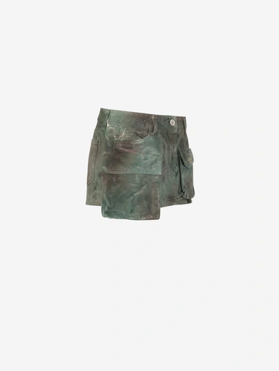 Shop Attico The  Camouflage Mini Skirt In Verd Jungla