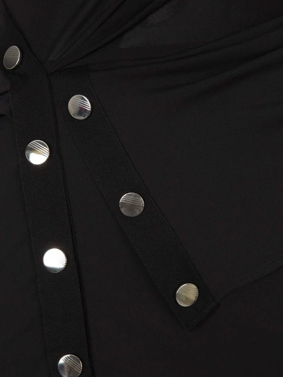 Shop Attico The  Buttons Midi Dress In Negre