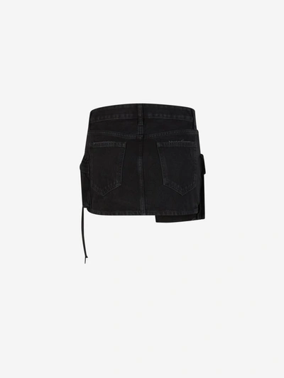 Shop Attico The  Mini Denim Skirt In Negre