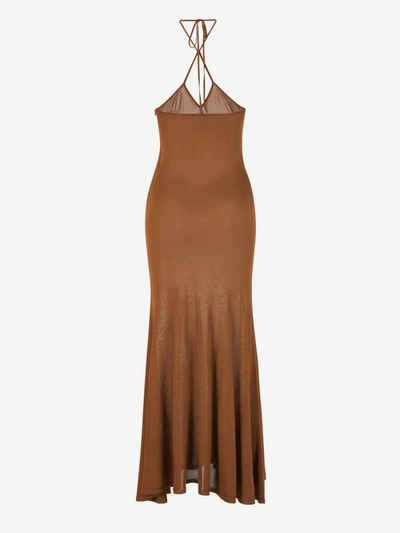 Shop Tom Ford Knit Maxi Dress In Bronze