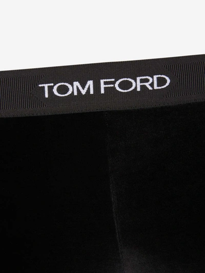 Shop Tom Ford Logo Velvet Leggings In Negre