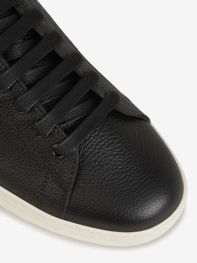 Shop Tom Ford Pebbled Leather Sneakers In Negre