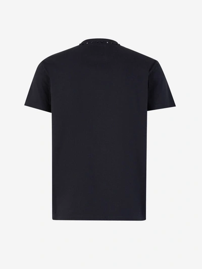 Shop Valentino Cotton Studs T-shirt In Negre