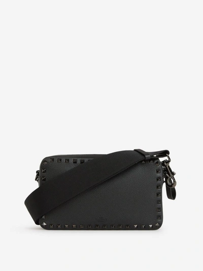 Shop Valentino Garavani Leather Crossbody Bag In Negre