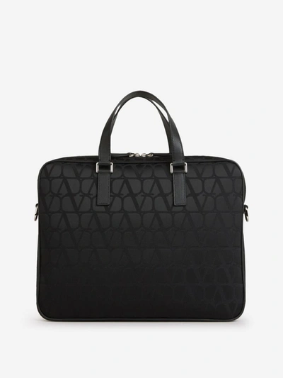 Shop Valentino Garavani Toile Iconographe Briefcase Bag In Negre